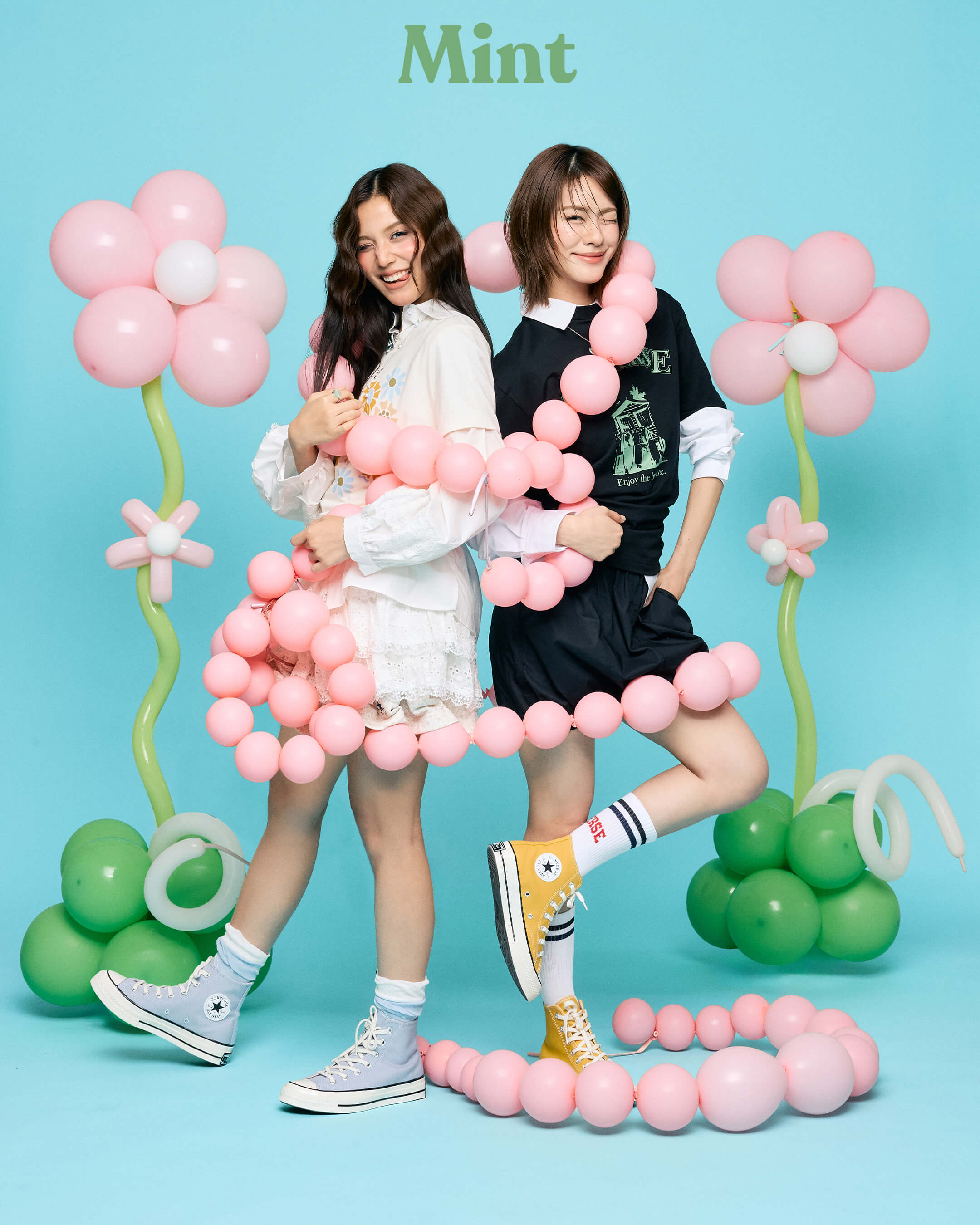 เขินแรงมาก! 'เอมี่-บอนนี่' แจกความสดใสรับซัมเมอร์กับรองเท้า 3 รุ่นไฮไลท์จาก Converse ใน Mint Fashion